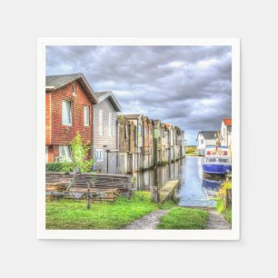 Bungalow Harbour Scenary Boat Landscape            Napkin