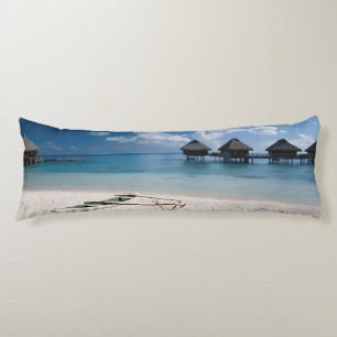 Bungalows from beach Motu Toopua Body Cushion