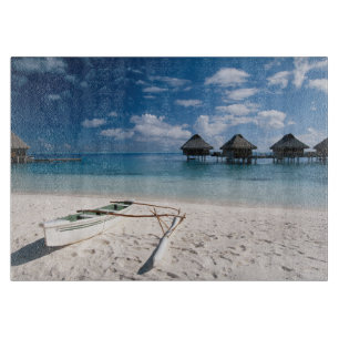 Bungalows from beach Motu Toopua Cutting Board
