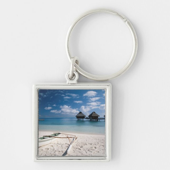 Bungalows from beach Motu Toopua Key Ring (Front)
