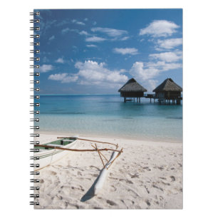 Bungalows from beach Motu Toopua Spiral Notebook