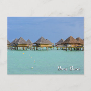 Bungalows in Bora Bora Postcard