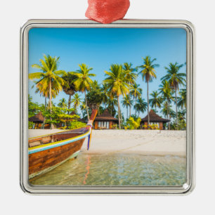 Bungalows on the Beach   Ko Mook, Thailand Metal Tree Decoration