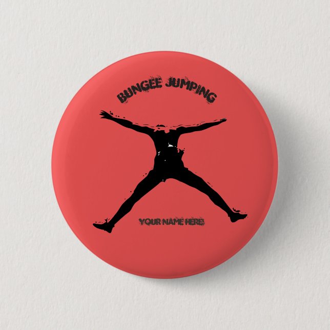 Bungee jumping 6 cm round badge (Front)