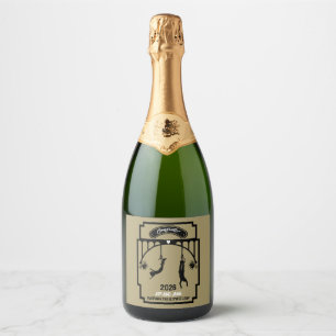 Bungee Jumping Wedding Gift Sparkling Wine Label