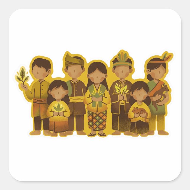 Bunian/Sebabah People Square Sticker (Front)