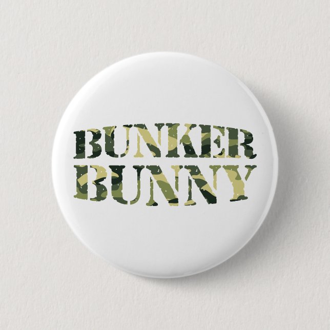 BUNKER BUNNY CAMO / CAMOUFLAGE 6 CM ROUND BADGE (Front)