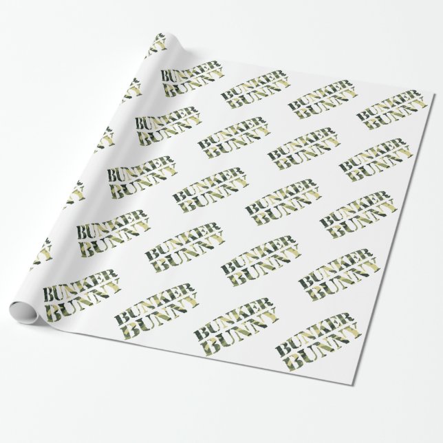 BUNKER BUNNY CAMO / CAMOUFLAGE WRAPPING PAPER (Unrolled)