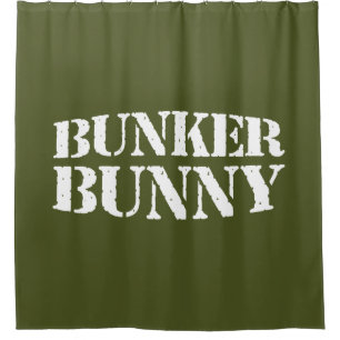 BUNKER BUNNY SHOWER CURTAIN