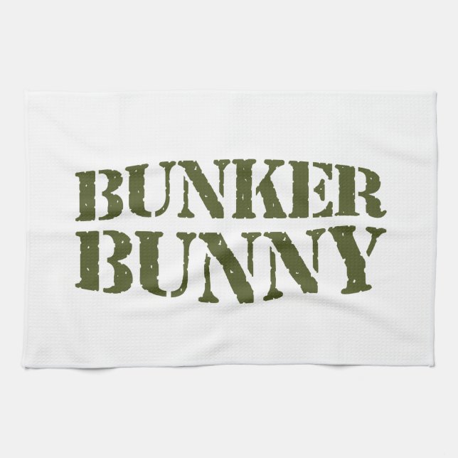 BUNKER BUNNY TEA TOWEL (Horizontal)