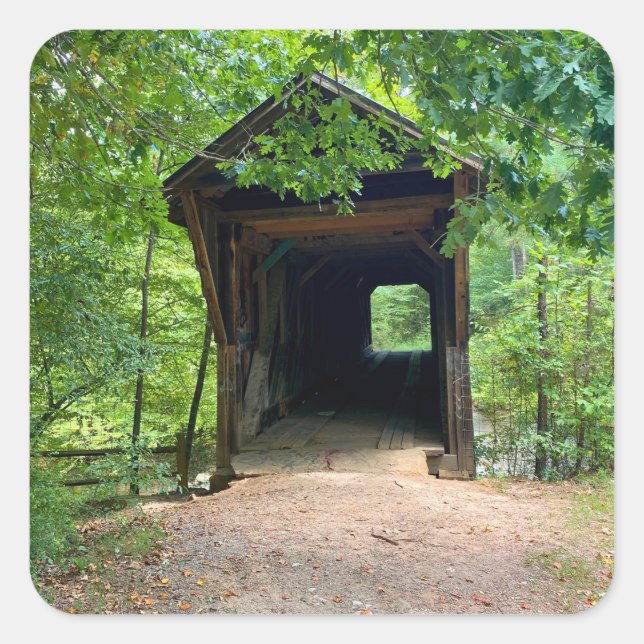 Bunker Hill Covered Bridge Square Sticker (Front)