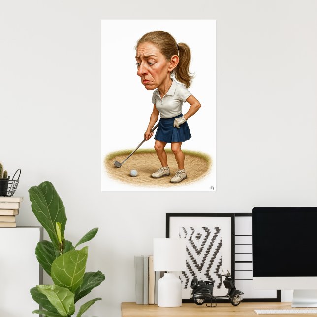 Bunker Trouble - Golf Art Print (Home Office)