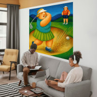 Bunker Trouble- Large Wrapped Canvas Golf Print