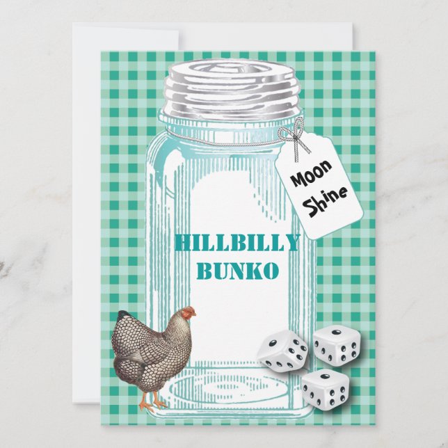 Bunko - Country Style or Hillbilly Style Invitation (Front)