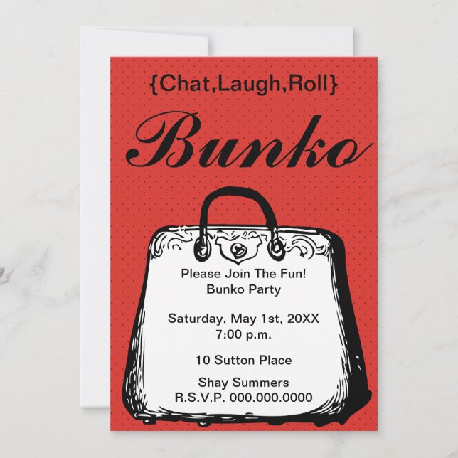 Bunko Night Purse Invitation (Front)