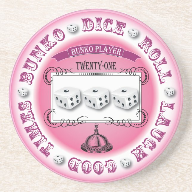 Bunko Vintage Round Design Coaster (Front)