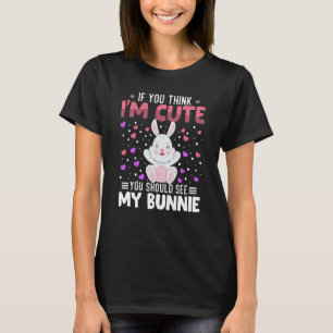 Bunnie Heart Valentine's Day Animal For Womens Kid T-Shirt