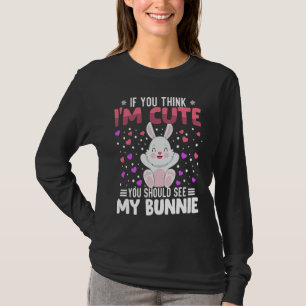 Bunnie Heart Valentine's Day Animal For Womens Kid T-Shirt