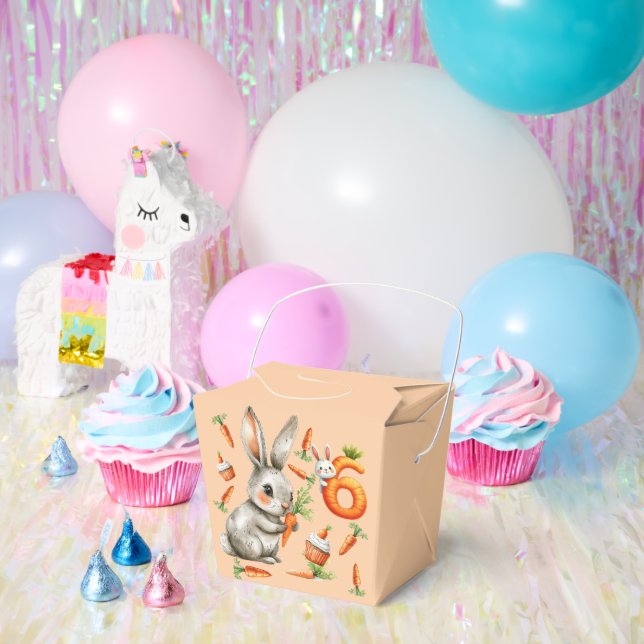 Bunnies and Carrots 6th Birthday Party Favour Box (Party)