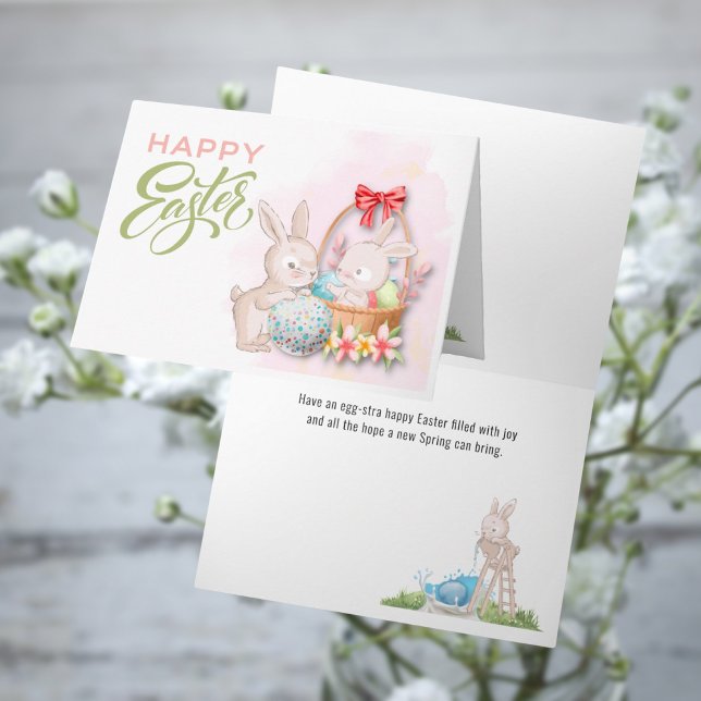 Bunnies and Easter Eggs Holiday Card (Creator Uploaded)