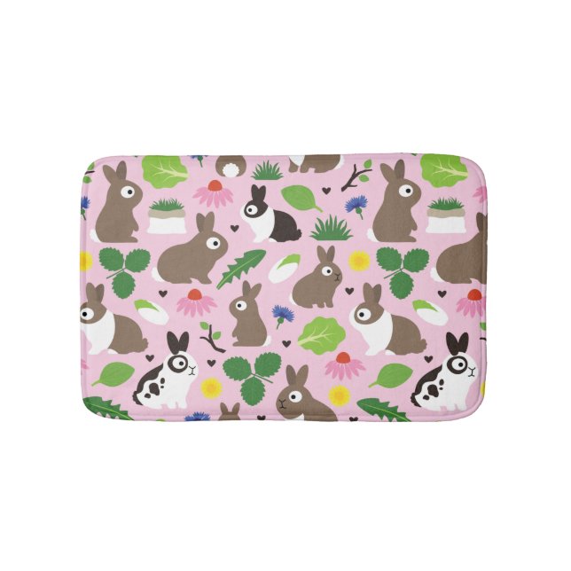 Bunnies And Their Treats Bath Mat (Front)