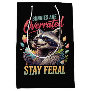 Bunnies Are Overrated Stay Feral Medium Gift Bag