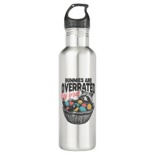 Bunnies are Overrated Stay Feral Raccoon Eggs Happ 710 Ml Water Bottle