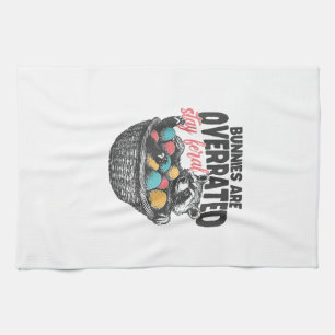 Bunnies are Overrated Stay Feral Raccoon Eggs Happ Tea Towel