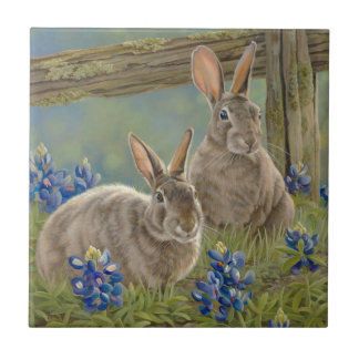 Bunnies & Bluebonnets Tile