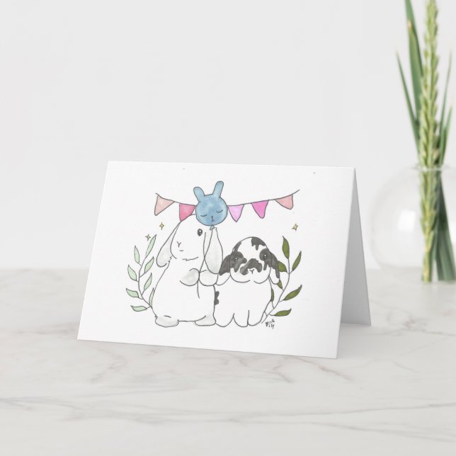 Bunnies Bonnie and Buddy Card (Front)