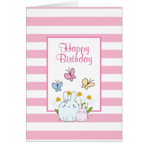 Bunnies, Butterflies & Daisies Happy Birthday
