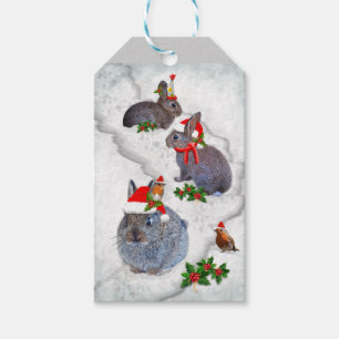 Bunnies' Christmas Party Gift Tags