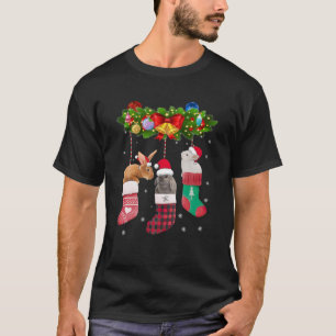Bunnies Christmas Stockings Xmas Santa Hat Rabbit T-Shirt