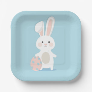 bunnies cutie  paper plate