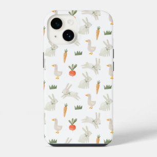 Bunnies & Ducks on the Farm Pattern iPhone 14 Case