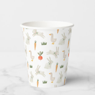 Bunnies & Ducks on the Farm Pattern Paper Cups