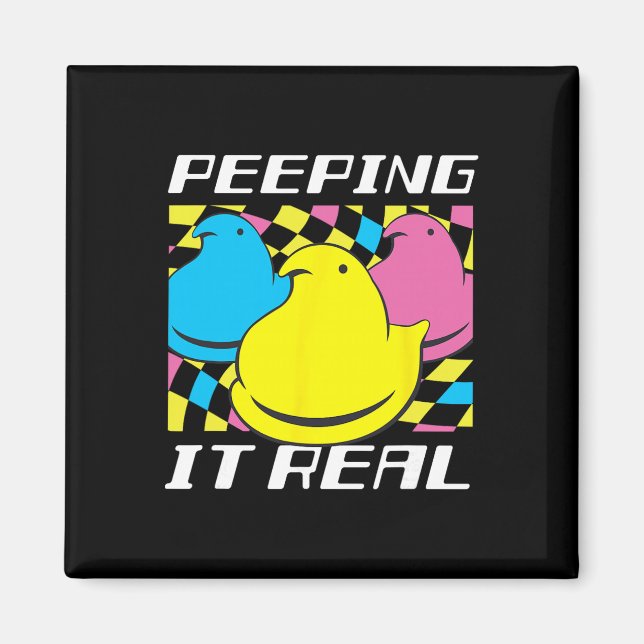 Bunnies Easter Bunnying It Real Retro Style Chicks Magnet (Front)