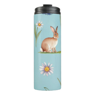 Bunnies, Hares, bluebells & Daisies  Thermal Tumbler