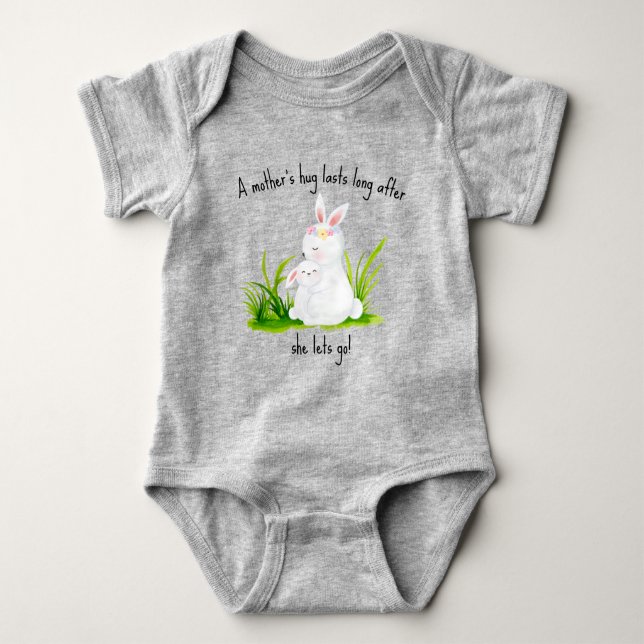Bunnies Hugging Baby Bodysuit (Front)