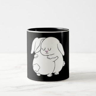 Bunnies Hugs Two-Tone Coffee Mug