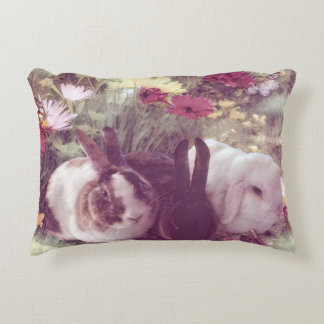 Bunnies in a Garden Decorative Cushion