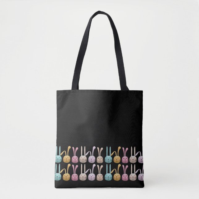 Bunnies in a row  tote bag (Front)