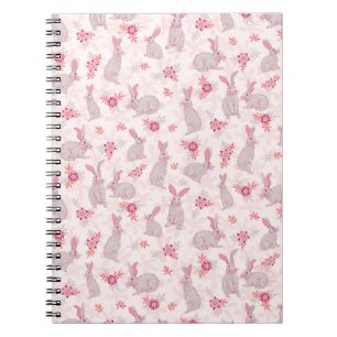 Bunnies in Flower Field Notebook