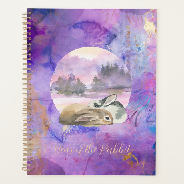 Bunnies in Lavender Dream  Planner (Front)