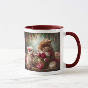 Bunnies Love Peonies Mug