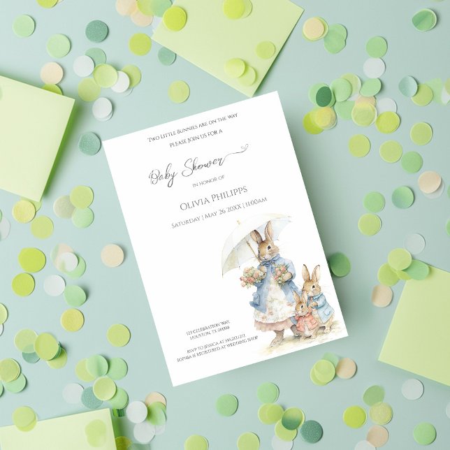 Bunnies mummy Baby Shower Invitation (Creator Uploaded)