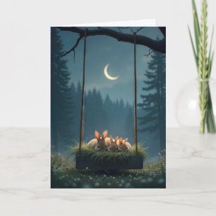 Bunnies On a Swing Card