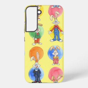Bunnies on Yellow Background, by Natasha Us Samsung Galaxy Case