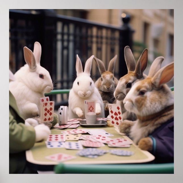 Bunnies, they bluff, bet, and bounce to win! poster (Front)