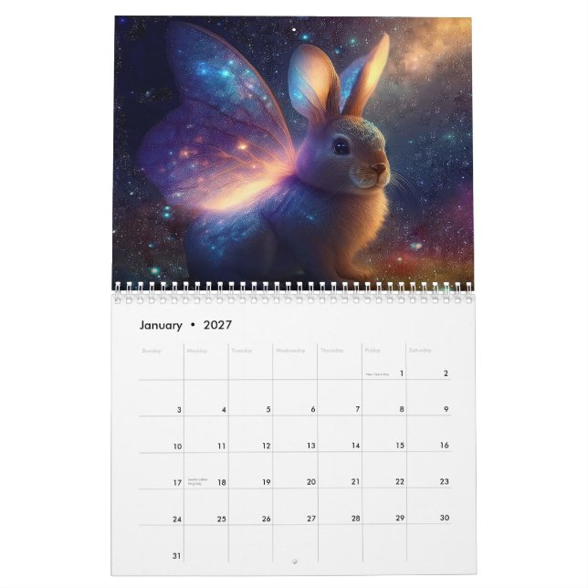 Bunnies With Wings Calendar (Jan 2027)
